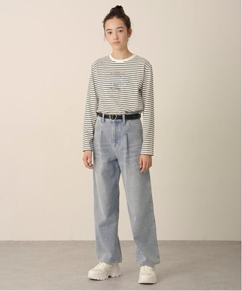 半額以下！★新品タグ付★ポンポネットジュニア　デニムパンツ L2024年秋冬物 pom ponette junior（ポンポネット ジュニア） パンツ 「ニコプチ掲載