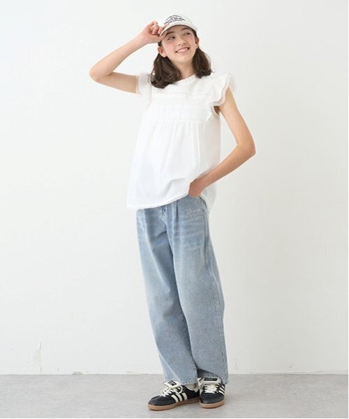 半額以下！★新品タグ付★ポンポネットジュニア　デニムパンツ L2024年秋冬物 pom ponette junior（ポンポネット ジュニア） パンツ 「ニコプチ掲載