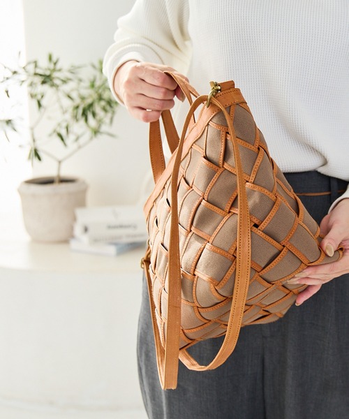 ハンドバッグ キャンバス×カウレザー ズッケロ 2way ショルダーバッグ