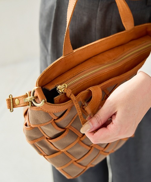 ハンドバッグ キャンバス×カウレザー ズッケロ 2way ショルダー