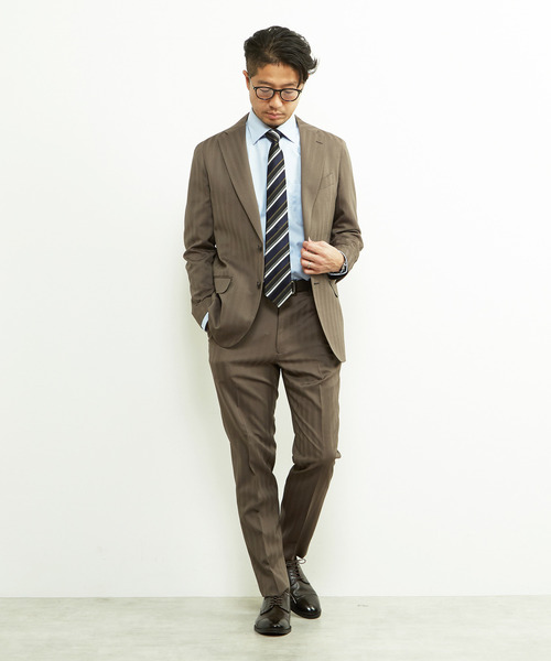 セットアップ ソラーロヘリンボーン/ウォッシャブルスーツ メンズ | MEN'S MELROSE | 01