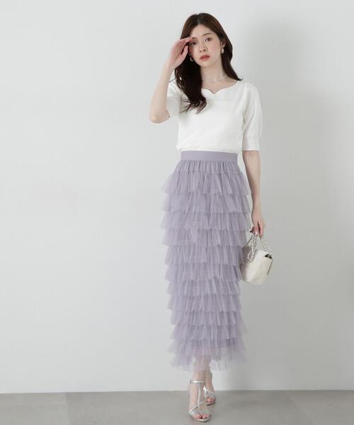PROPORTION BODY DRESSING スカート Iラインチュールティアード