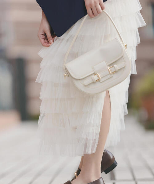 CPG ホワイト スカート スリット入り スカート front zip slit long skirt /フロント ジップ スリット