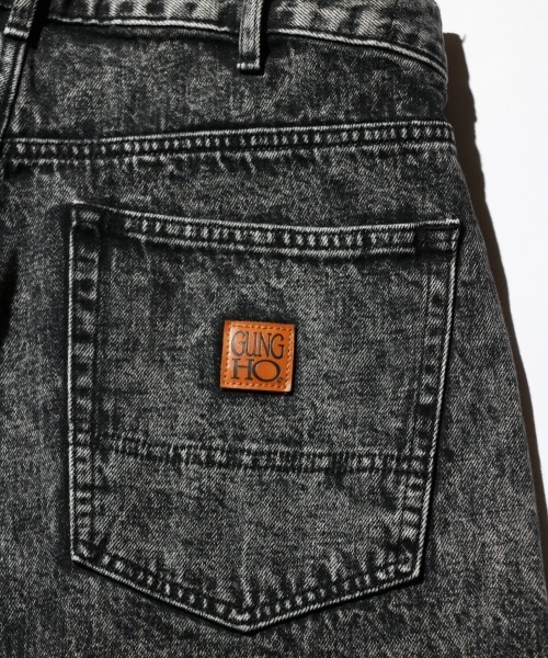 希少❤️ 80s USA製 バギーデニム　フェード　グランジ　モード　ケミカル GUNG HO（ファッション） ジーンズ HO / ガンホー DENIM BAGGY