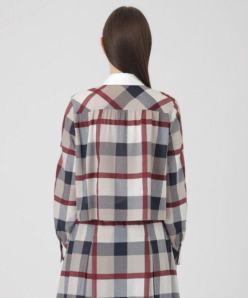 ブラウス シャツ クレストブリッジチェックシャドードビーブラウス レディース BLUE LABEL CRESTBRIDGE ブラウス シャツ クレストブリッジ