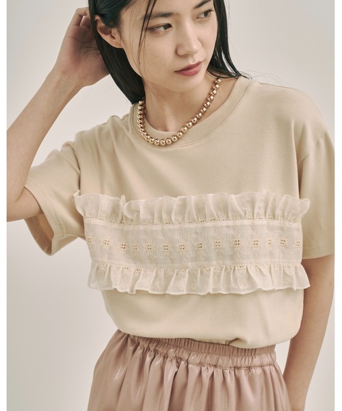 moi tytto（モイテュット） tシャツ フリルデザインTシャツ レディース 