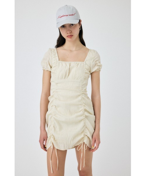 MOUSSY ワンピース GATHER RIBBON MINI ドレス : ZOZOTOWN Yahoo
