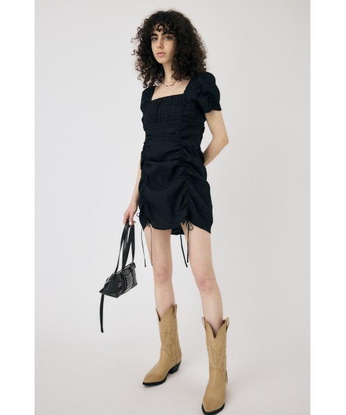 MOUSSY ワンピース GATHER RIBBON MINI ドレス : ZOZOTOWN Yahoo