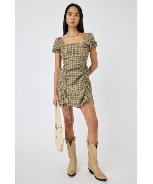 MOUSSY ワンピース GATHER RIBBON MINI ドレス : ZOZOTOWN Yahoo