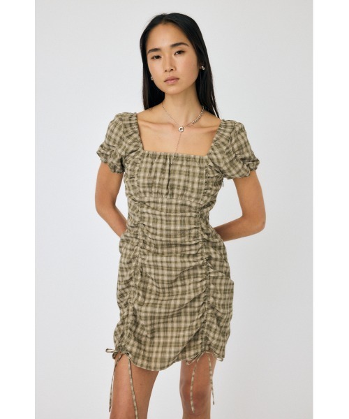 MOUSSY（マウジー） ワンピース GATHER RIBBON MINI ドレス : ZOZOTOWN
