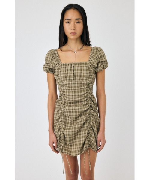MOUSSY（マウジー） ワンピース GATHER RIBBON MINI ドレス : ZOZOTOWN