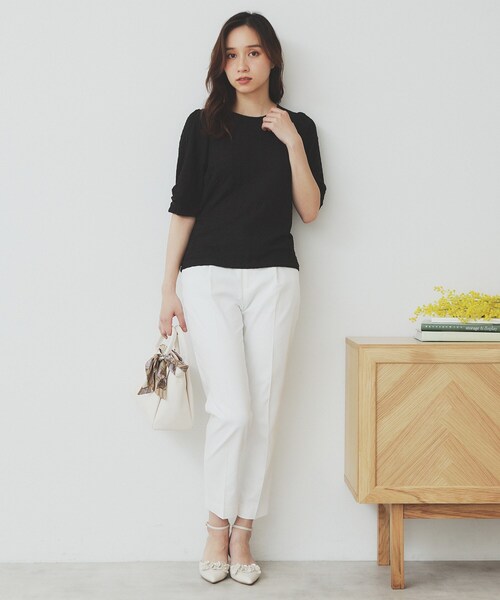 tシャツ ショルダーギャザートップス「洗える」 レディース LADY LIKE tシャツ サイドギャザーワンショルダートップス