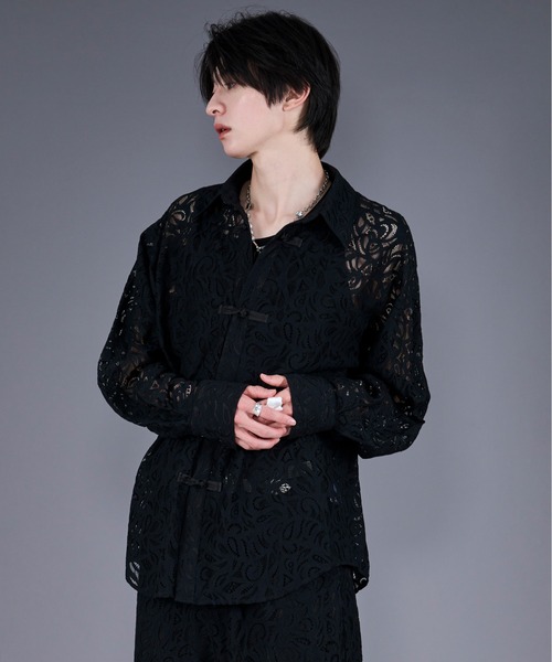 チャイナシャツ Ellno Loset（エルノロゼット）の「刺繍レイヤードチャイナシャツ