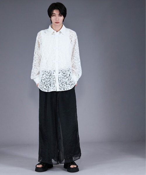Ellno Loset（エルノロゼット） シャツ コードレースチャイナシャツ
