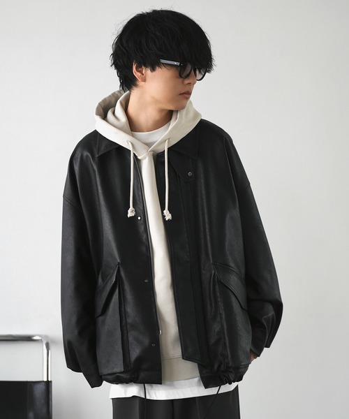 WYM LIDNM 「WYM LIDNM」 レザージャケット S ブラック メンズ