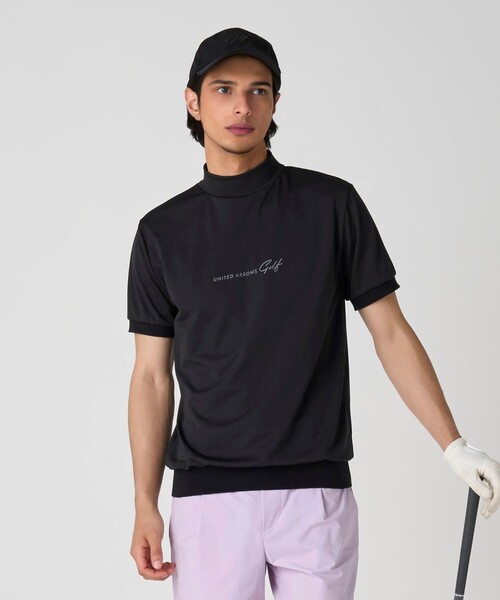 UNITED ARROWS GOLF tシャツ メンズ スムース モックネック