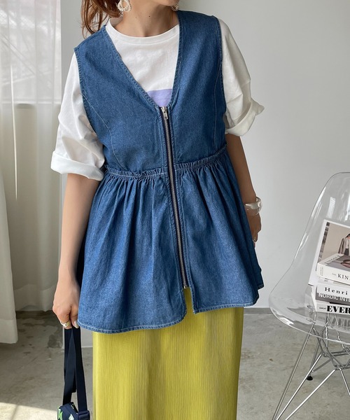 210nouve ベスト ジレ ペプラム ジップ レディース : ZOZOTOWN