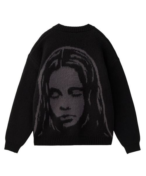 X-girl カーディガン FACE JACQUARD KNIT CARDIGAN レディース