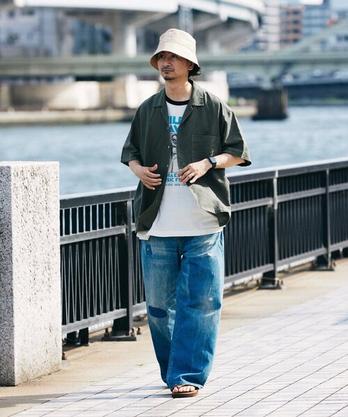 JS relume ヨーロピアンフラックス オープンカラーシャツ ブラックM JOURNAL STANDARD relume シャツ ヨーロピアンフラックス