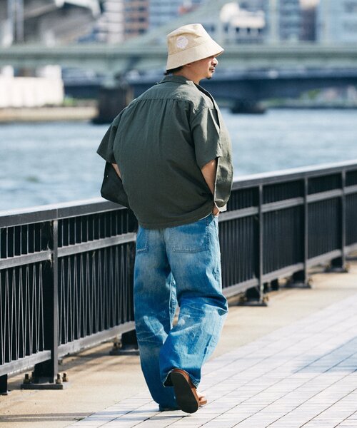 JS relume ヨーロピアンフラックス オープンカラーシャツ ブラックM JOURNAL STANDARD relume シャツ ヨーロピアンフラックス