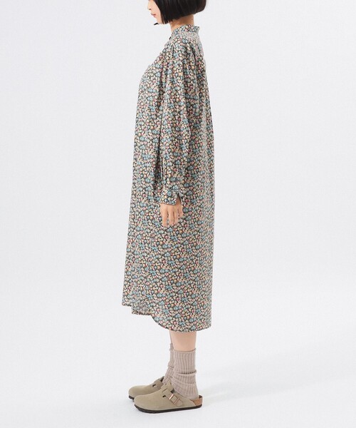 BEAMS BOY リバティプリントワンピース BEAMS BOY ワンピース リバティ スタンドカラー ロングスリーブ