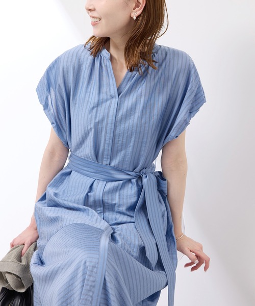 極美品⭐️ ドゥーズィエムクラス／ストライプ ドロップ シャツワンピース ランダムストライプ シャツワンピース｜トゥモローランド 公式サイト
