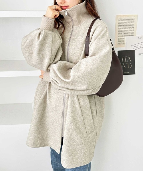 「GeeRA」 コート MEDIUM チャコール レディース_画像9