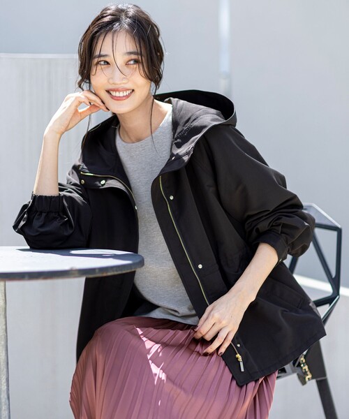 新品　any sis 【撥水加工】フード付き2ウェイブルゾン　ドロスト 撥水/花粉対策】2WAYフーディー ブルゾン | エニィスィス(ANY SIS