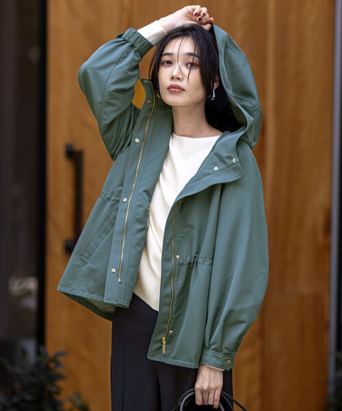 新品　any sis 【撥水加工】フード付き2ウェイブルゾン　ドロスト 撥水/花粉対策】2WAYフーディー ブルゾン / ANY SIS | ファッション