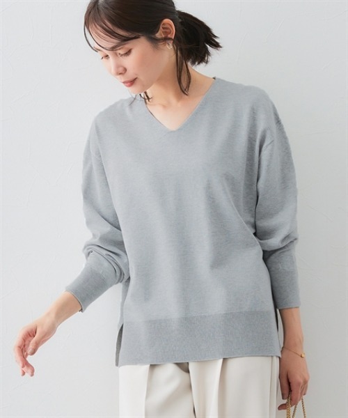 ENFOLD グレー サイドスリット　ニット ENFOLD グレー サイドスリット ニット 7days Life Styling ニット