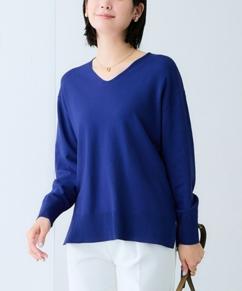 7days Life Styling ニット セーター 「UVカット」サイドスリットV