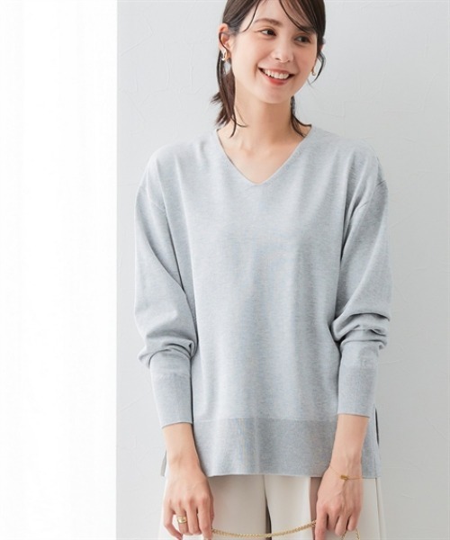 7days Life Styling ニット セーター 「UVカット」サイドスリットV