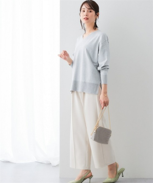 7days Life Styling ニット セーター サイドスリットVネックニット