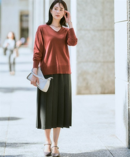 7days Life Styling ニット セーター サイドスリットVネックニット