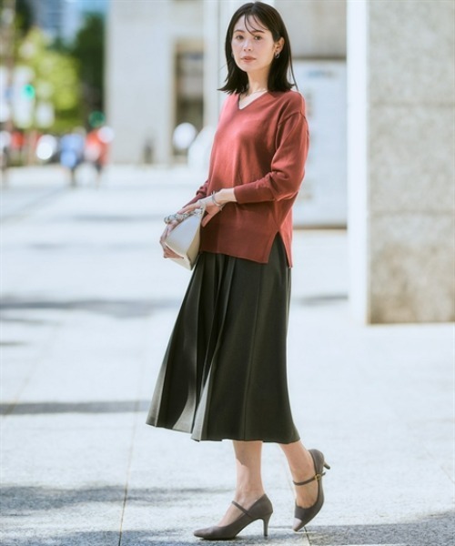 7days Life Styling ニット セーター サイドスリットVネックニット