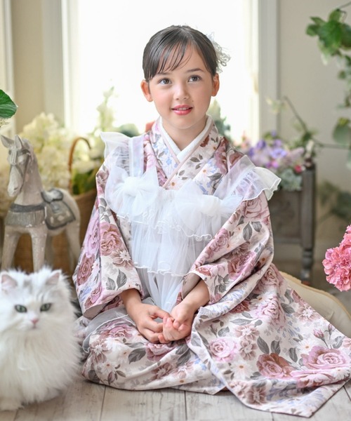 ❀Catherine Cottage着物ワンピース&被布セット Catherine Cottage 着物 七五三 フラワーレース着物ワンピ＆被布