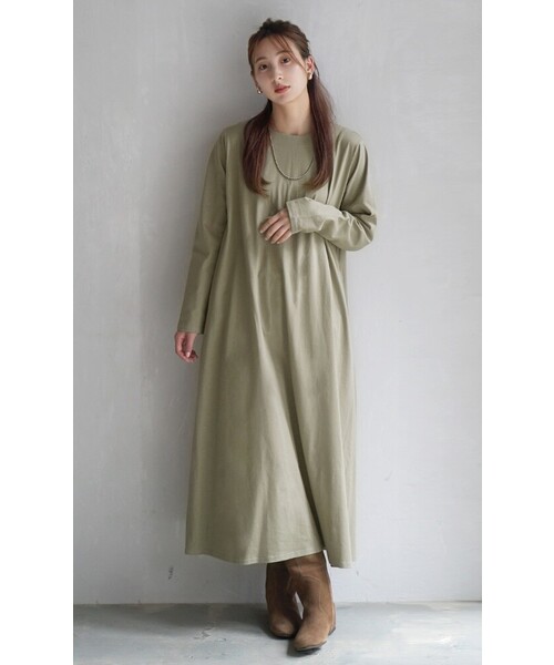 zootie 「zootie」 長袖ワンピース L-XL ダークグリーン