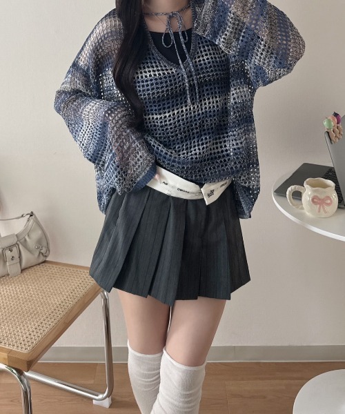 「nemne store」 長袖ニット MEDIUM ピンク レディース_画像3