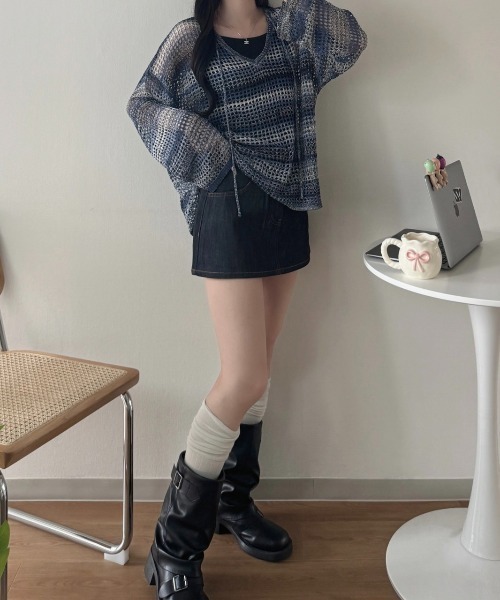 「nemne store」 長袖ニット MEDIUM ピンク レディース_画像4