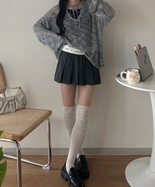 「nemne store」 長袖ニット MEDIUM ピンク レディース_画像5