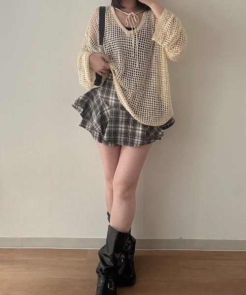 「nemne store」 長袖ニット MEDIUM ピンク レディース_画像7