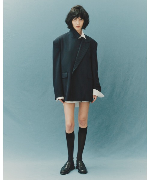 ジャケット テーラードジャケット PINSTRIPE STRUCTURED JACKET メンズ レディースの画像