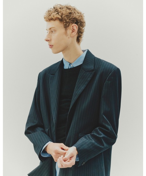 ジャケット テーラードジャケット PINSTRIPE STRUCTURED JACKET メンズ レディースの画像
