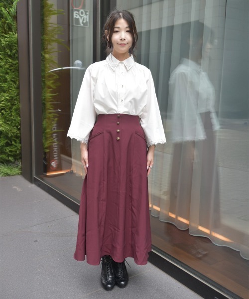 axes femme（アクシーズ ファム） スカート 連ボタンフレアスカート