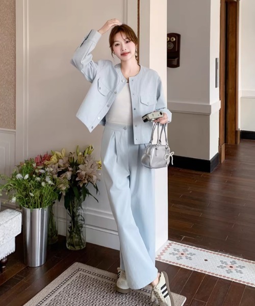 apolina 23SS セットアップ Aelina セットアップ ジャケット+ワイドパンツセットアップ レディース
