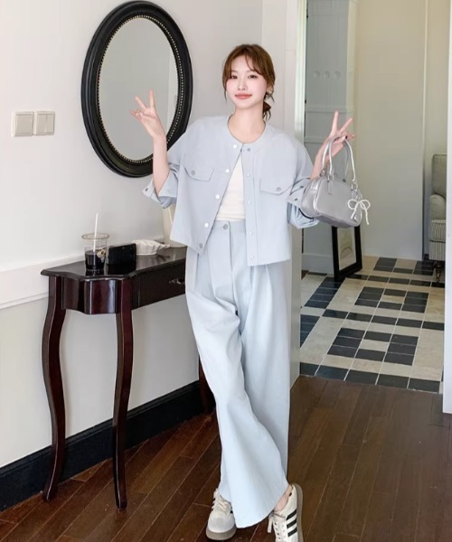 apolina 23SS セットアップ Aelina セットアップ ジャケット+ワイドパンツセットアップ レディース