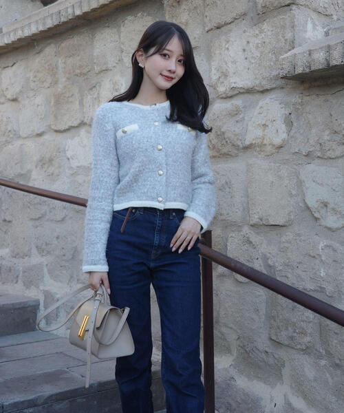 プロポーションボディドレッシング アンゴラニット カーディガン PROPORTION BODY DRESSING（プロポーションボディドレッシング