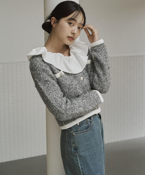 プロポーションボディドレッシング アンゴラニット カーディガン PROPORTION BODY DRESSING（プロポーションボディドレッシング
