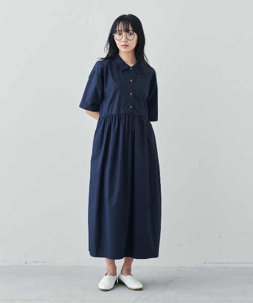 「Live in comfort」 半袖ワンピース M ダークネイビー レディース_画像7