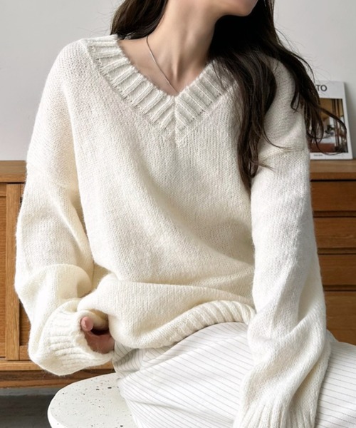 Eclat one ニット セーター 「Eclat one」ゆったりシルエット ドロップ